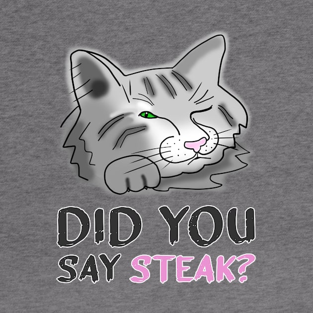 Funny Cat Did You Say Steak by funfun